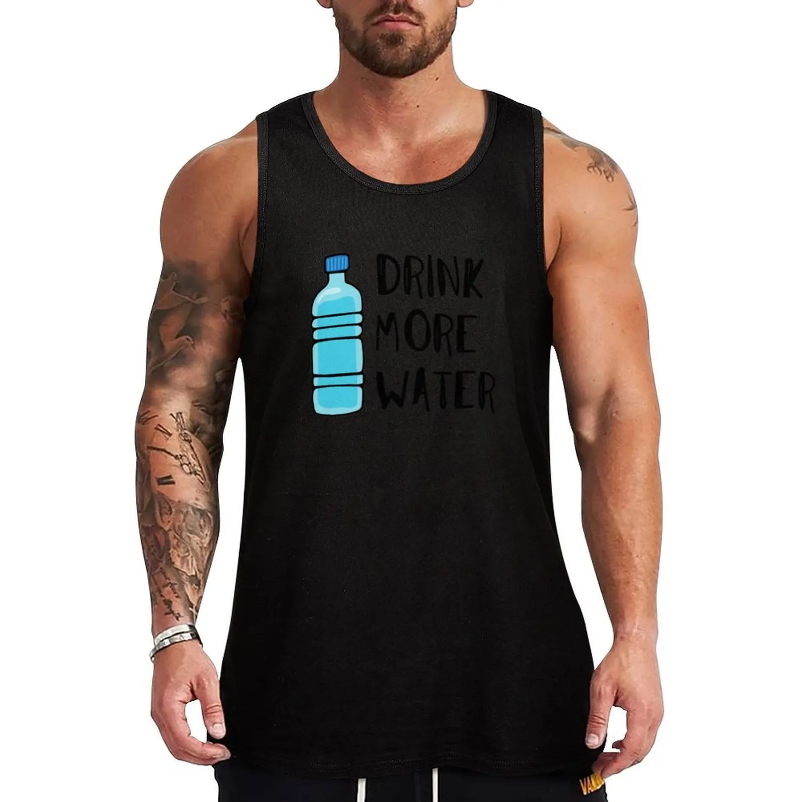 Drink More Water - stay hydrated Tank Top training weight vest muscle t-shirt Men's gym t-shirt