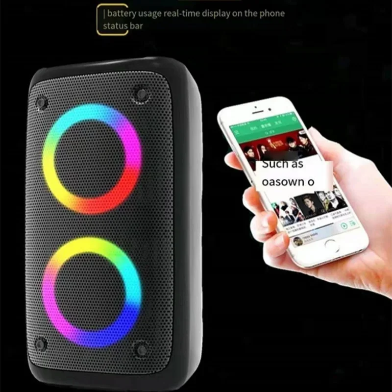 40W high-power Bluetooth speaker 3-inch RGB color portable outdoor audio system 3D surround stereo center subwoofer Music player