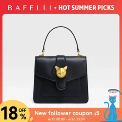 BAFELLI 2025 WOMEN'S BUSINESS STYLISH SHOPPER BAG LADY DESIGN HANDBAGS ORIGINAL BRAND PURSE SHOULDER CROSSBODY  NEW CAT LEATHER
