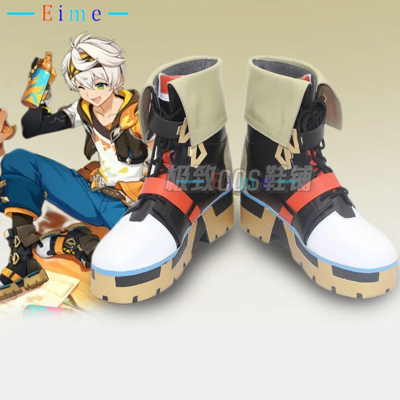 game-genshin-impact-bennett-cosplay-shoes-anime-cosplay-props-pu-leather-shoes-halloween-carnival-boots-custom-made