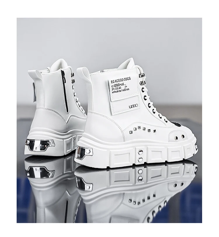 Modische Herren-High-Top-Stiefel, dicke Sohle zur Erhöhung der Körpergröße, vielseitige Freizeitschuhe – Detail 11