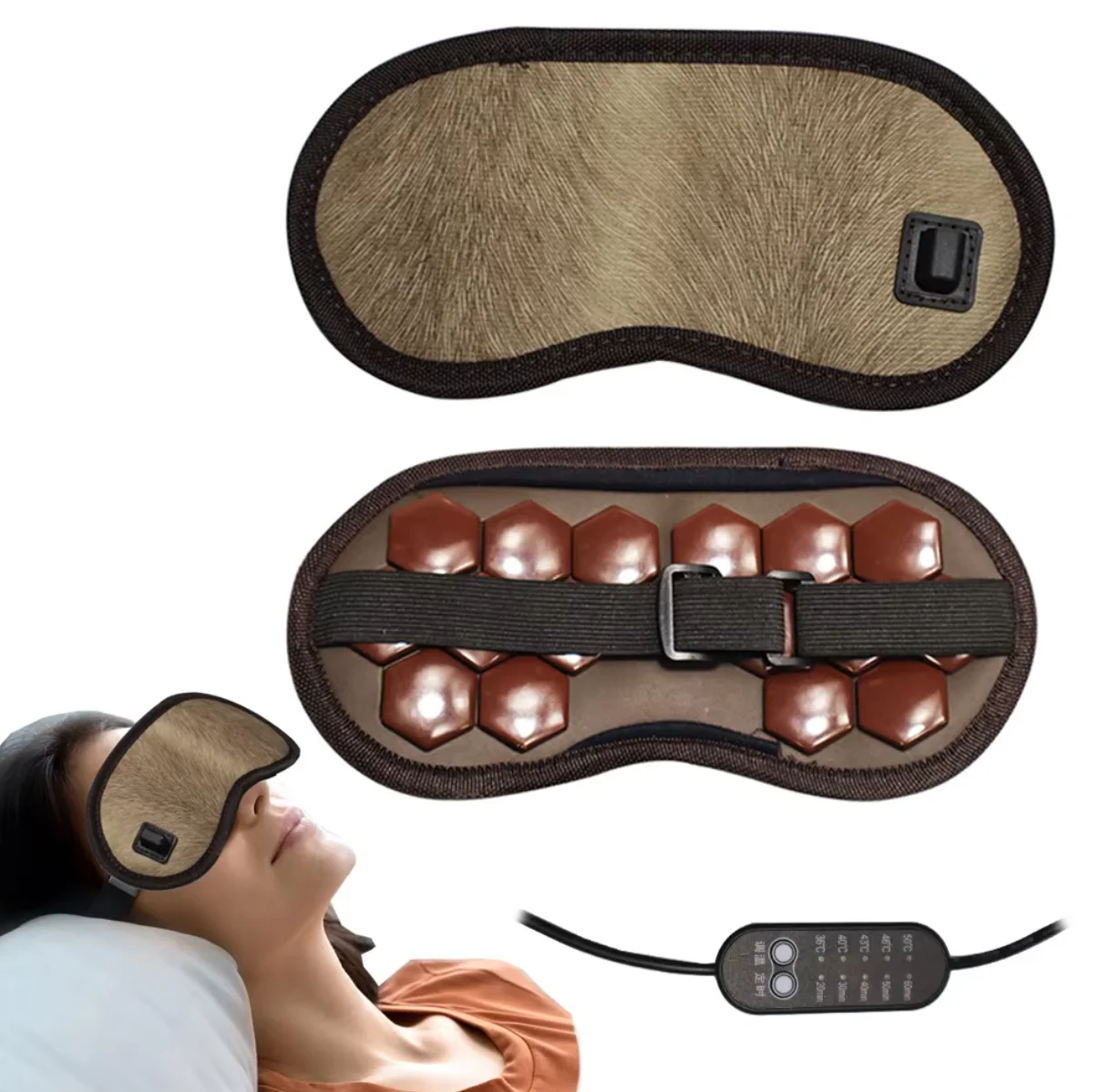 

Tomaline Eye Mask Jade Eye Massager Infrared Heating to Relieve Eye Fatigue Hot Pack facial mask Therapy for Home and Salon