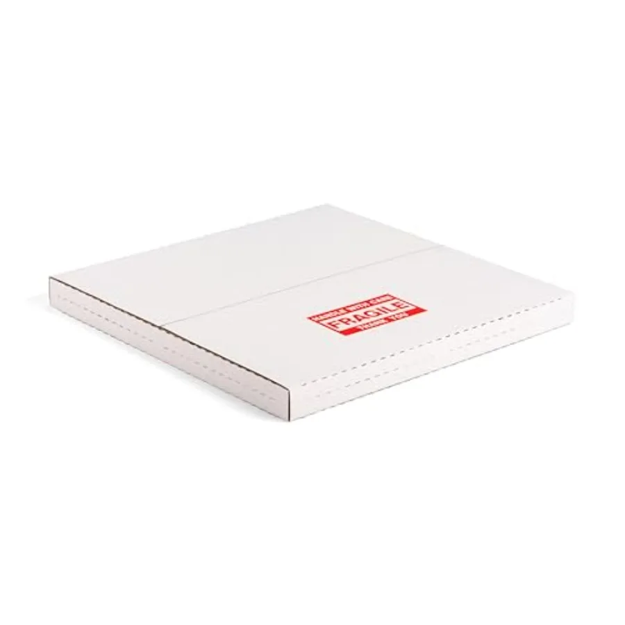 

Белые почтовые коробки для виниловых пластинок 12,8x12,8x1 дюйм, легко складывающиеся, разной глубины, для LP-альбомов, с наклейками «Хрупкое»