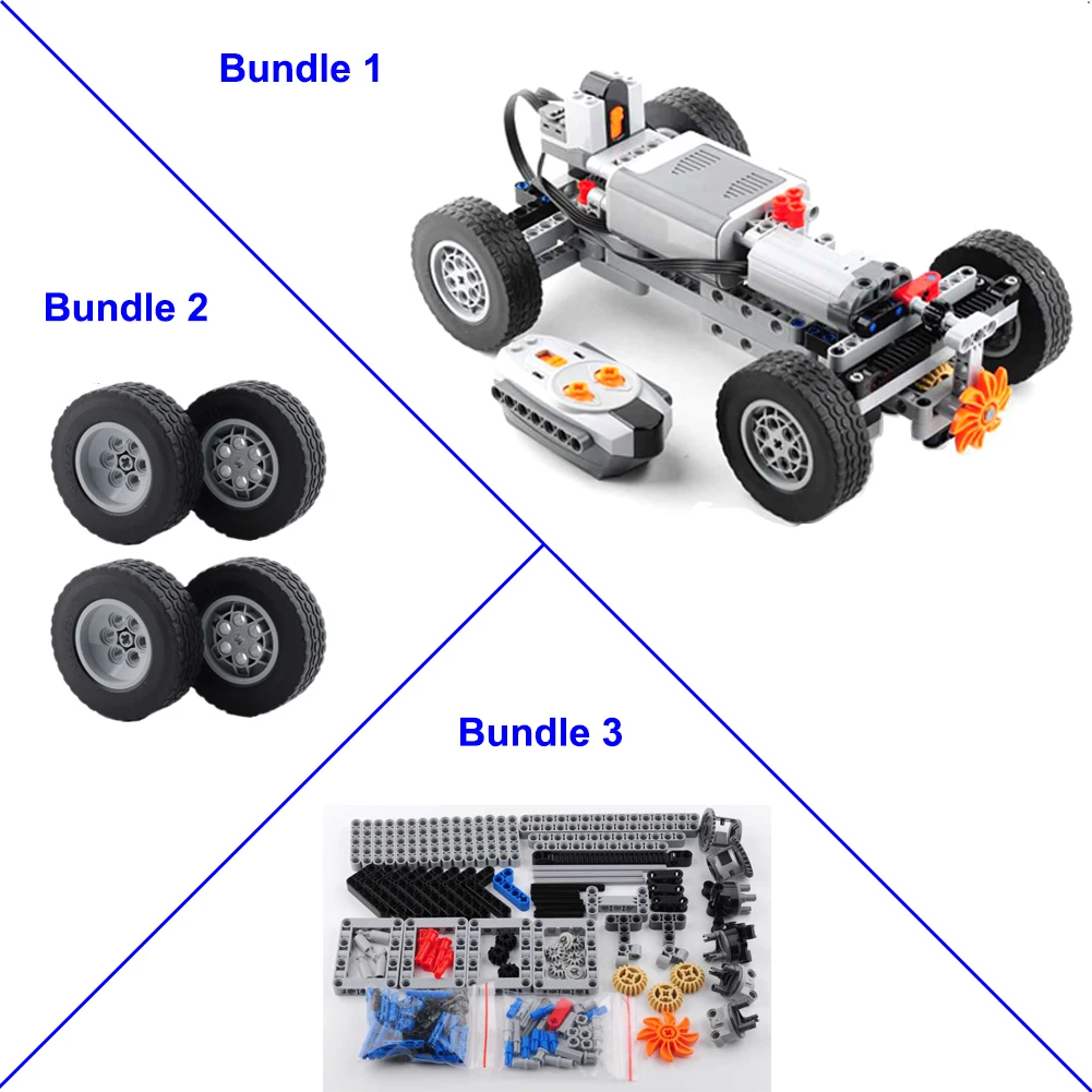 Four-wheel Drive Remote Control Car Motor Power Machinery Group Maker Kit Toy Car Kit Compatible with LEGOed Toy Robots