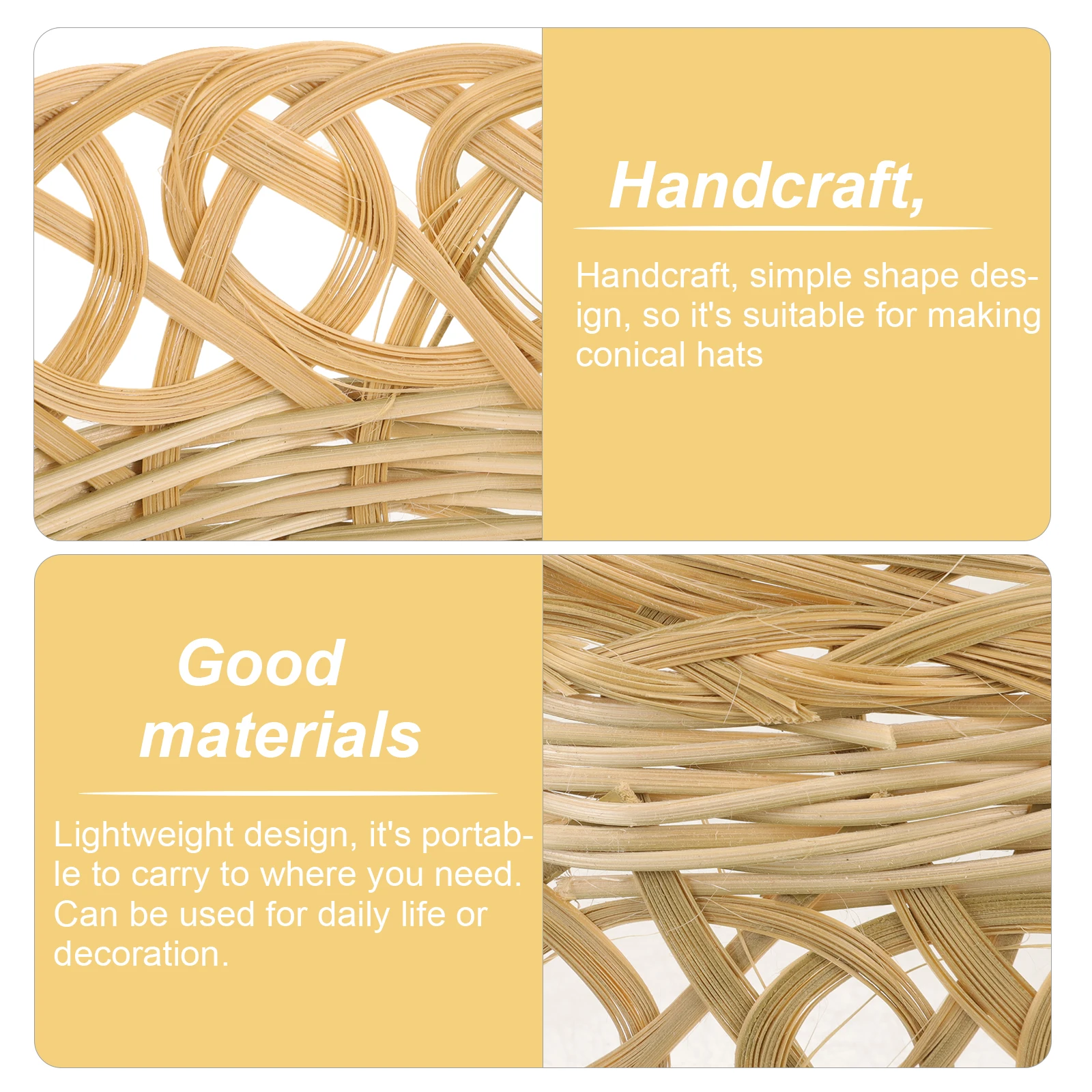 

6 Pcs Bamboo Straw Hat Making Accessories Ring Hats Farmer Diy Support