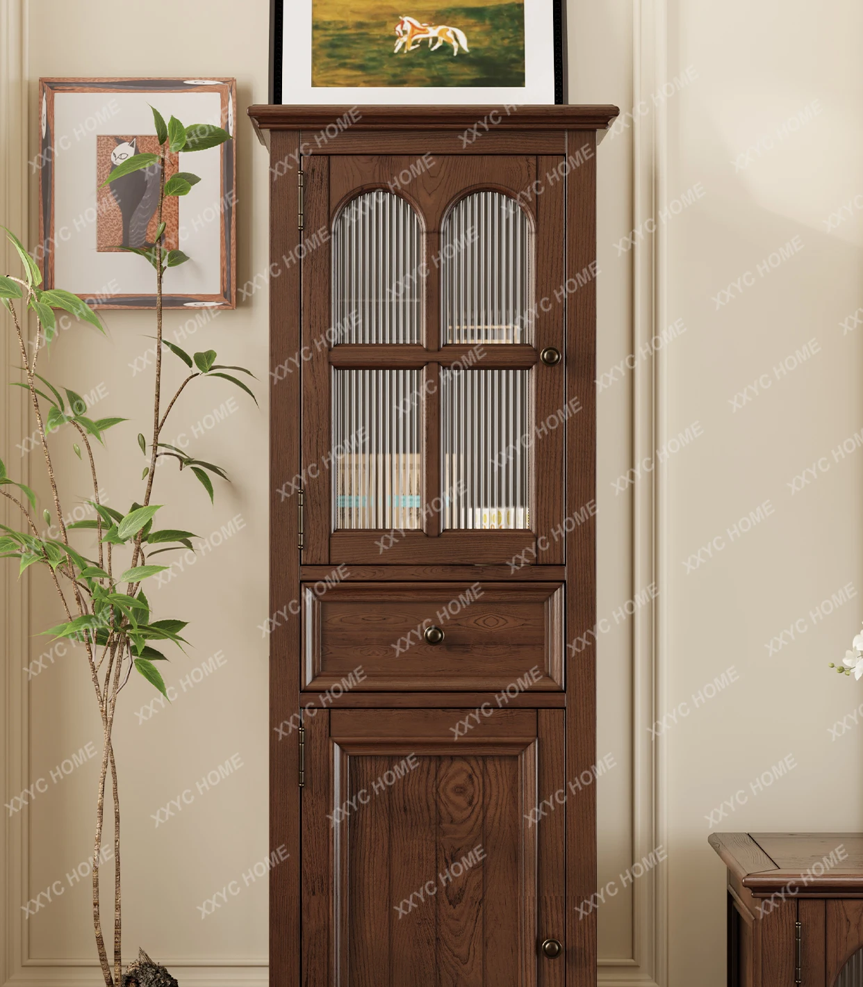 

Винный шкаф Lingle-door из массива дерева, пристенный, для гостиной, витрина, буфет для столовой