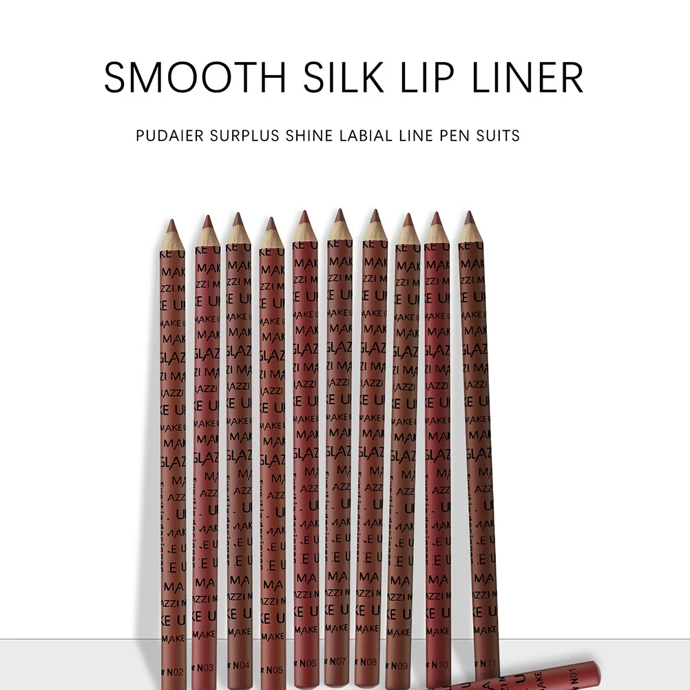 12-delige set Lip Liner Langdurig make-uppotlood voor vrouwen Lip Shaping Tool Make-upbenodigdheden Accessoires