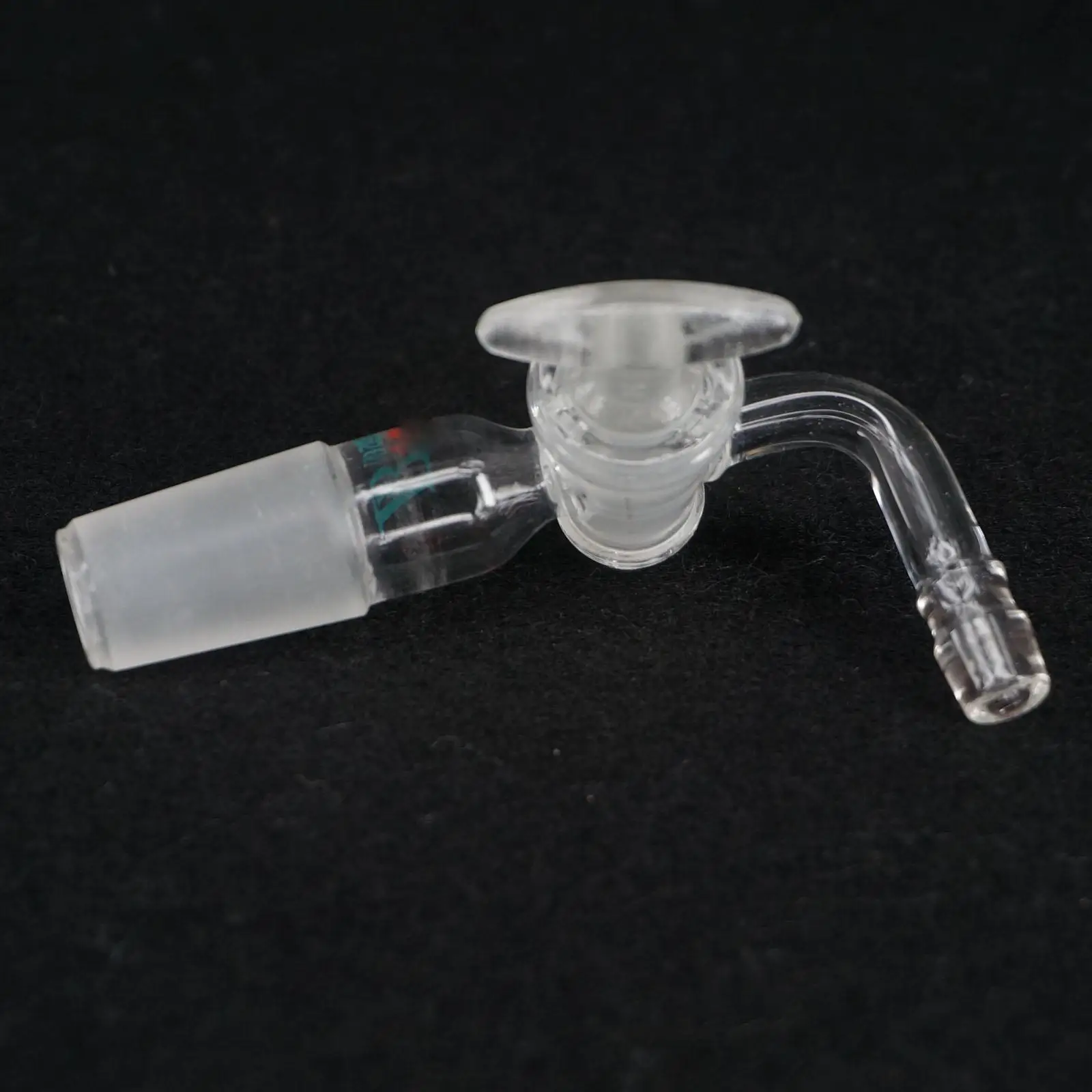 19/26 Joint Lab Glass 90 Degree Bend Adapter With Glass Stopcock Glassware