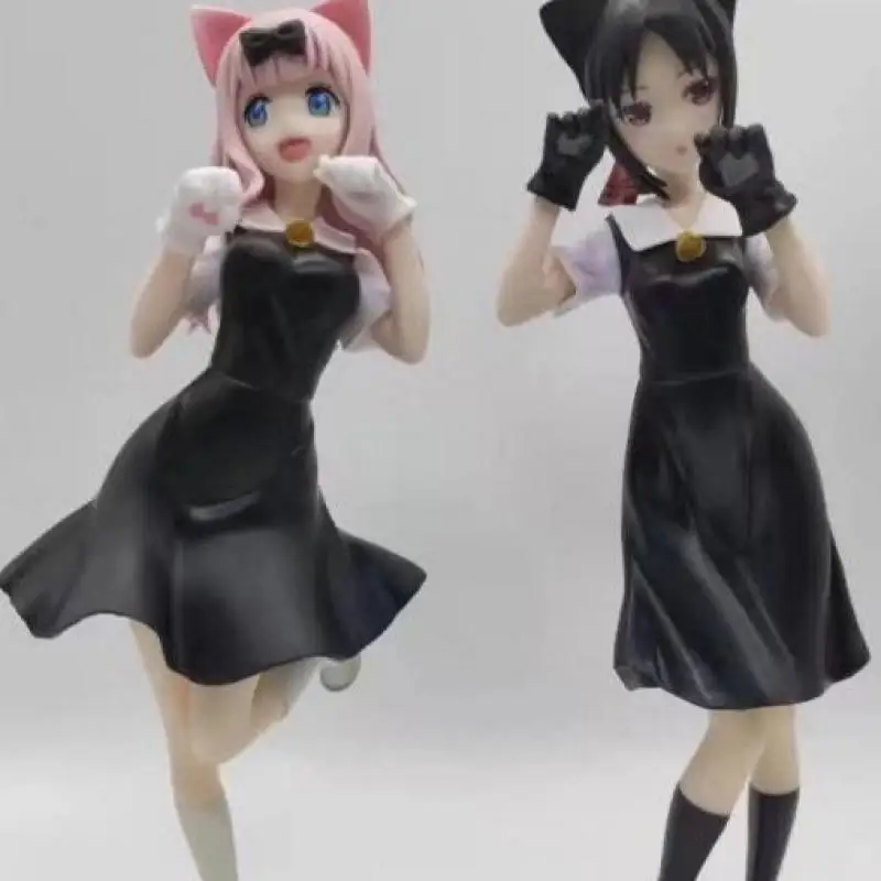 21Cm Japanese Anime Kaguya-Sama:love Is War Figure Shinomiya Kaguya Fujiwara Chika Neko Dress Up Standing Posture Pvc Model Toy