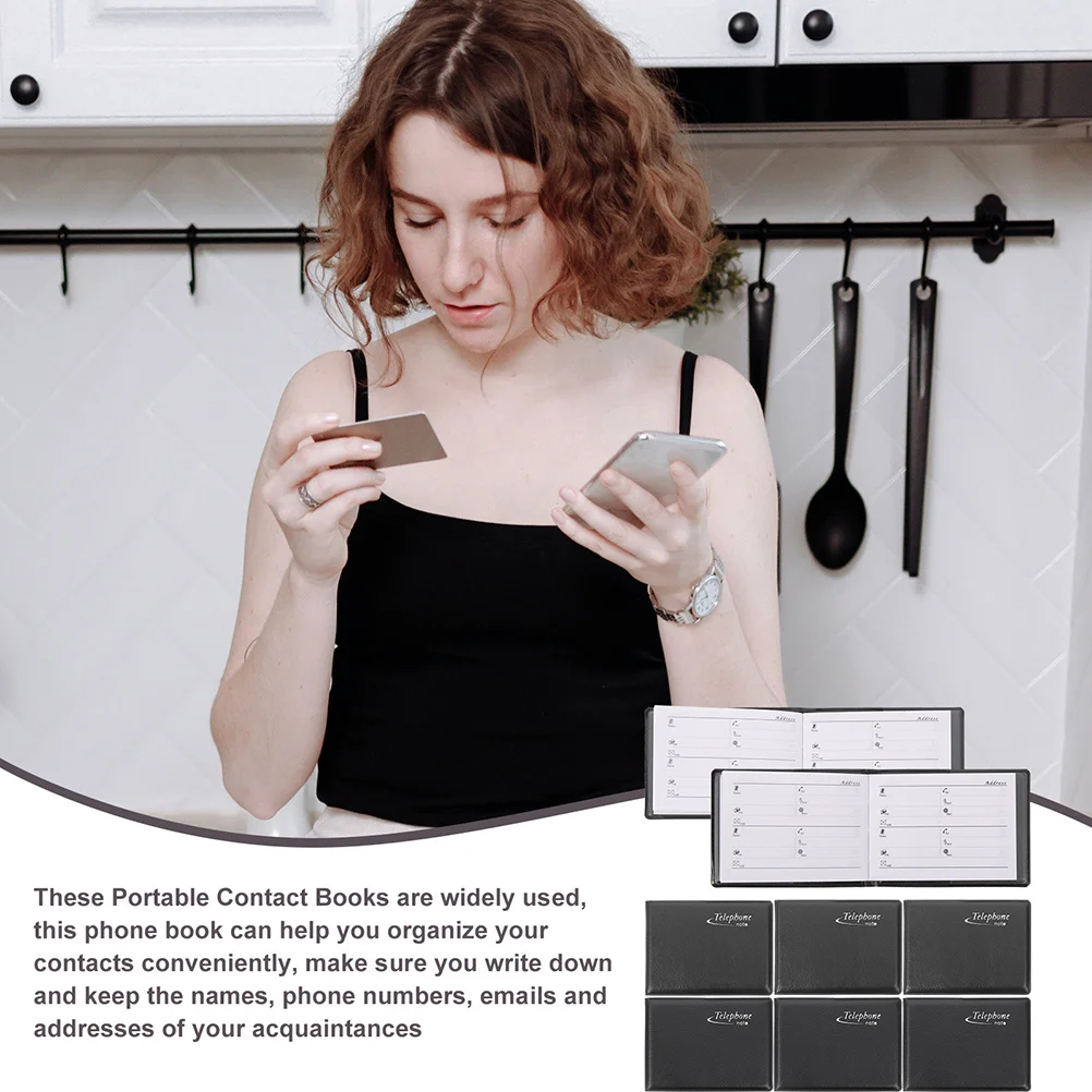 12 Pcs The Notebook Mini Phone Small Address for Purse Pocket Wallet Addresses Black Travel