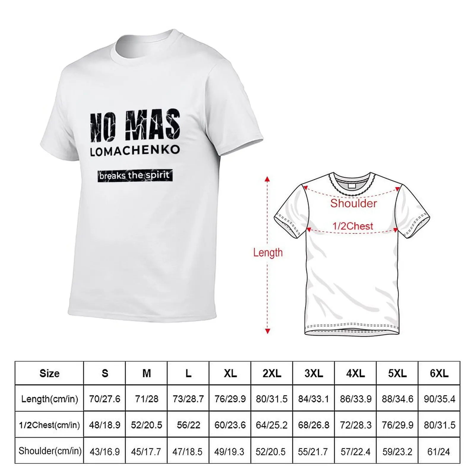 Lomachenko - NO MAS T-Shirt t shirt men 100% cotton luxury brand graphic t shirts for man T-Shirt