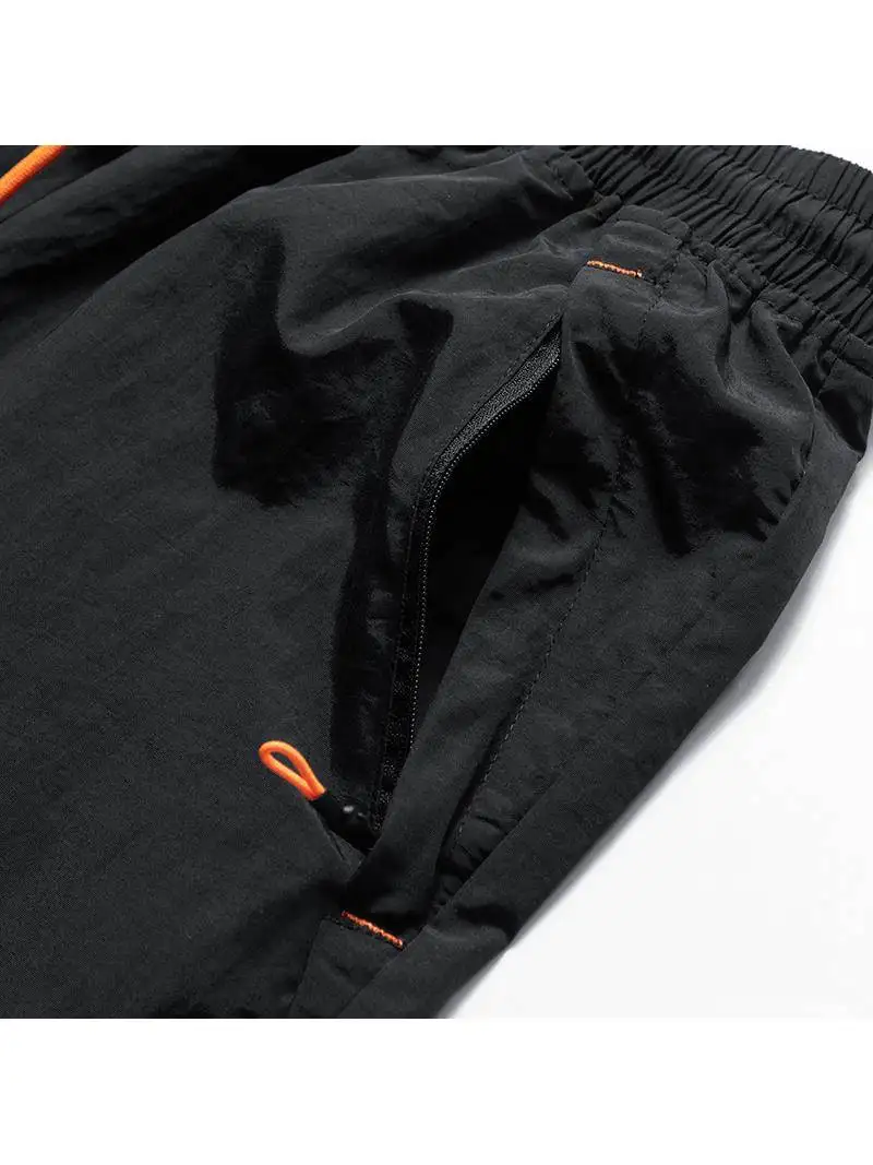 Summer Casual Loose Beach orts for Men Polyester Fiber Straight Leg mid Low Waist ort Pants Youthful Vitali Sle All S...
