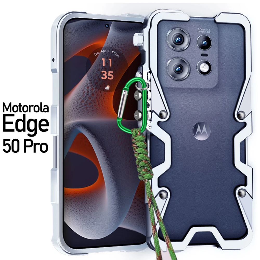 Rough Metal Armor For Motorola Edge 50 Ultra Frame Moto 50 Pro Fusion Aluminum Bumper Shockproof Case Cover Protective Shell