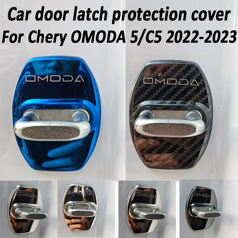 

For Chery OMODA 5 S5 C5 PHEV 2023 2022 Accessories Auto Car Door Lock Protect Cover Emblems Case Stainless Steel Decoration