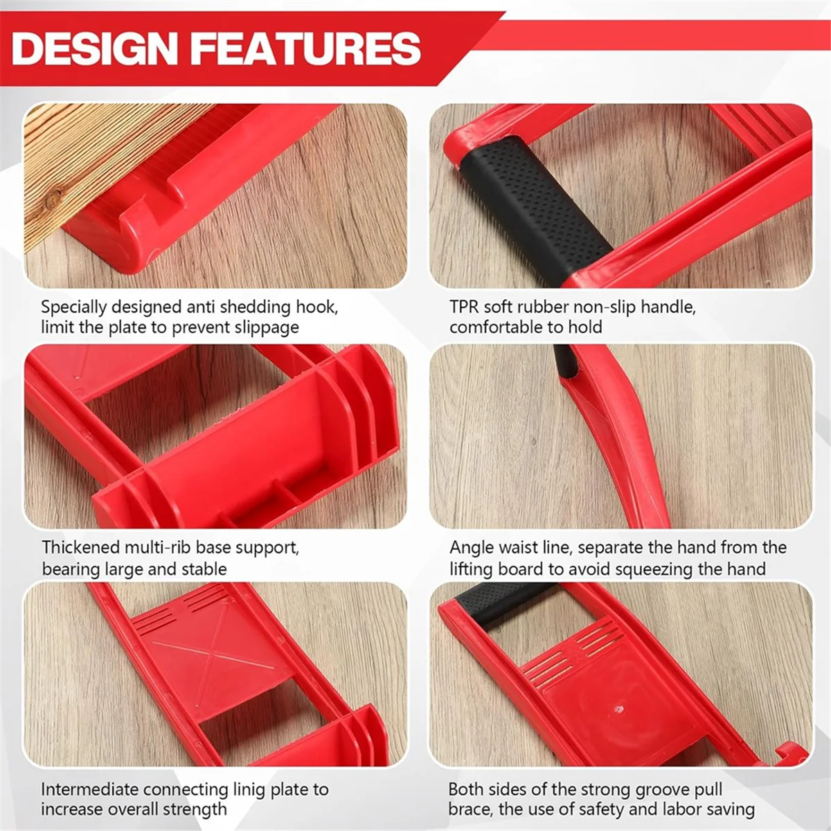 BAAQ 2 шт., держатель для гипсокартона, подъемник для гипсокартона, инструмент для переноски гипсокартона, АБС-пластик, инструмент для переноски фанеры, подъемник