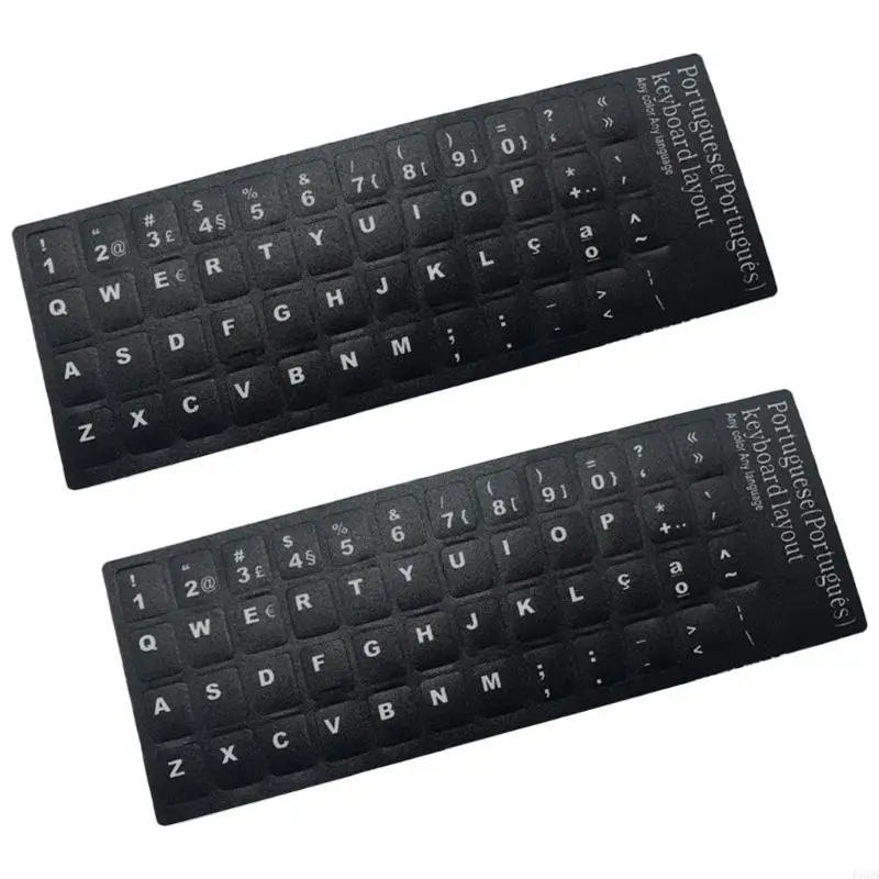 F68B 2PCS Keyboard Letter STARDERS Portugis Stiker Keyboard Surat dan Angka