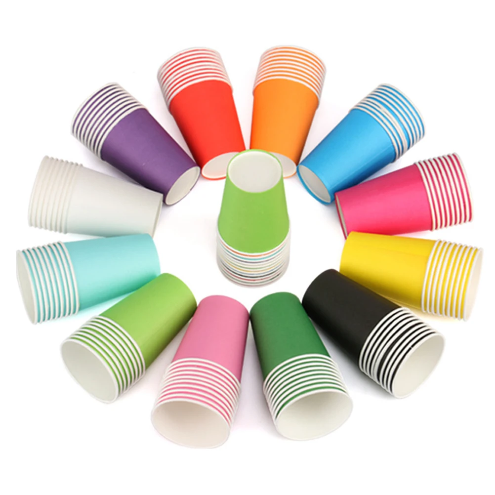 100Pcs Colorful Paper Cups Safe Eco-Friendly DIY Craft Materials for Kids Kindergarten Handmade Art Decoration Disposable Cups