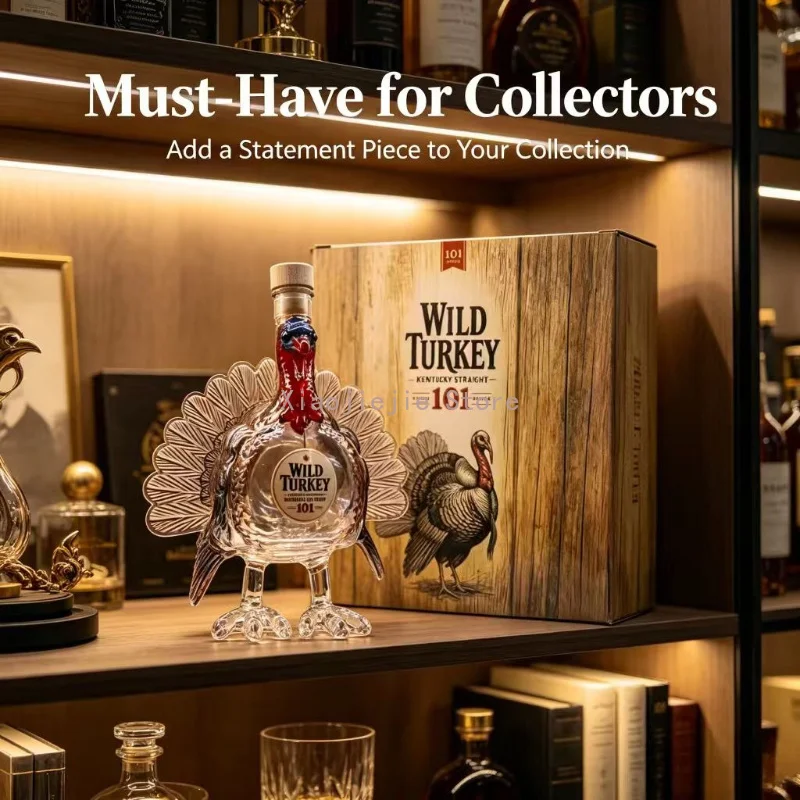Novelty Turkey Shape Clear Glass Wine Decanter Sealed Liquor Storage Bottle Table Decor Collection Present