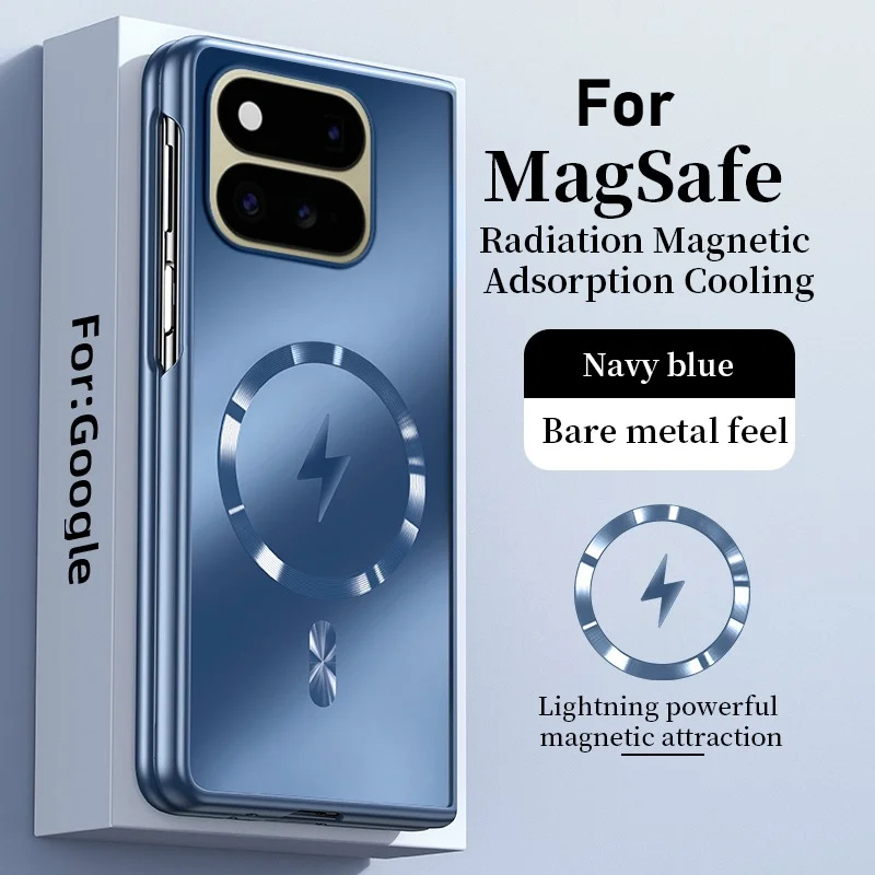 For MagSafe Magnetic Charging Phone Case For Google Pixel 9 10 11 Pro Fold Metallic Hard PC Shockproof Protective Shell Cover