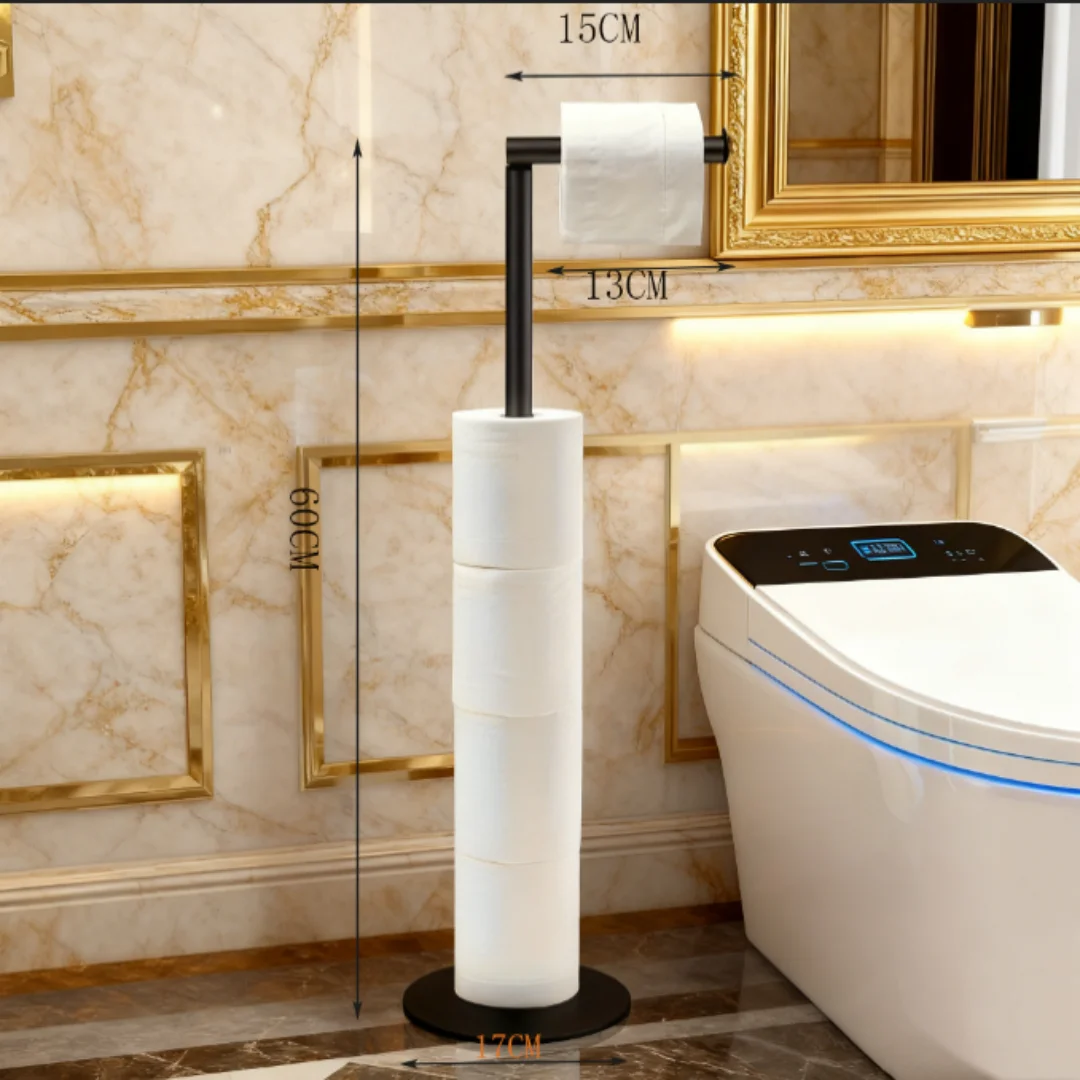 Toilet Paper Holder Bathroom Stand - Modern Stainless Steel Rustproof Freestanding Tissue Roll Rack Home Supplies