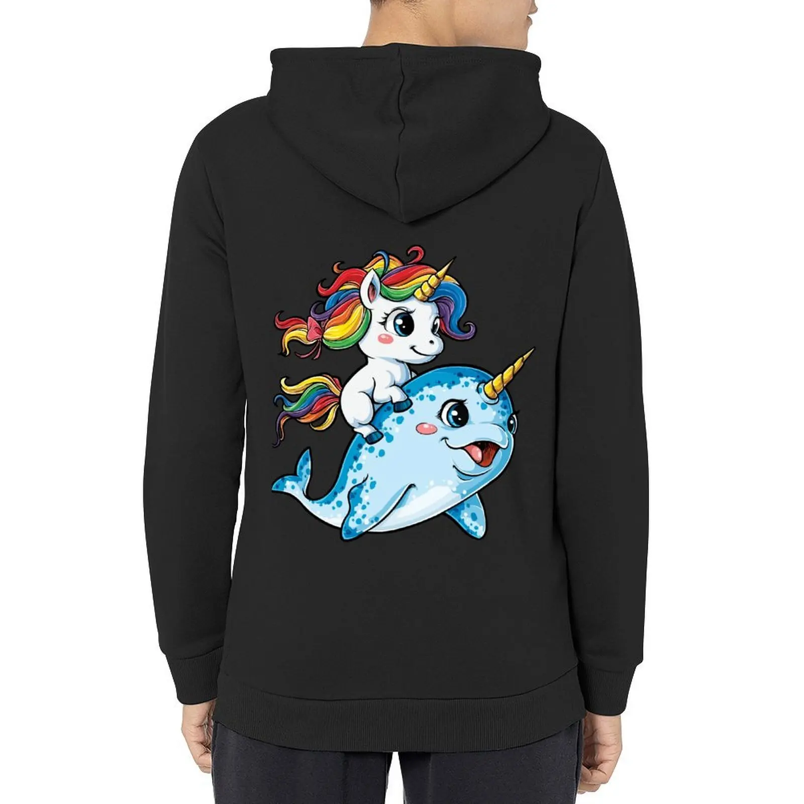 

Unicorn Riding Narwhal T shirt Squad Girls Kids Rainbow Unicorns Gifts Party Hoodie autumn mens designer clothes hoodie men