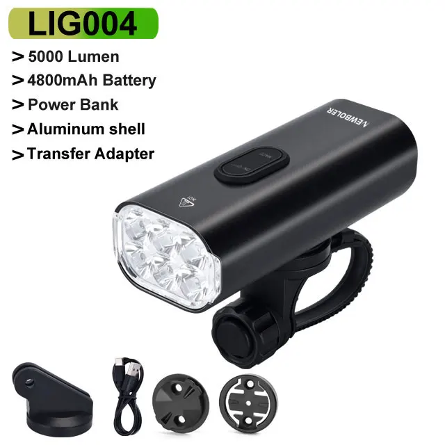 NEWBOLER 5000LM Intelligente inductio Fietslicht MTB Voorlamp USB Oplaadbare 6 LED 4800mAh Fietslicht Waterdicht Koplamp