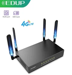 EDUP 4G LTE Router 2.4GHz Wireless Router 300Mbps WiFi Router High Gain Antenna Router Rj45 and SIM Card Slot for Industry Grade