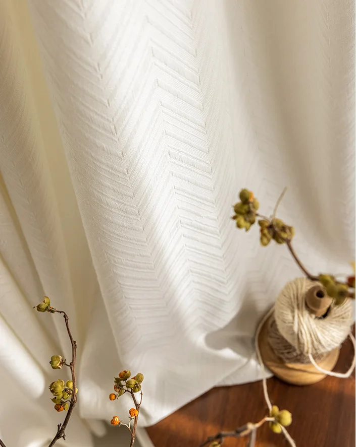 Neue Vorhänge für Wohnzimmer Esszimmer Schlafzimmer Frische Nordic Einfache Reis Weiß Baumwolle Leinen Fenster Vorhang Zimmer Dekor Vorhänge – Detail 8