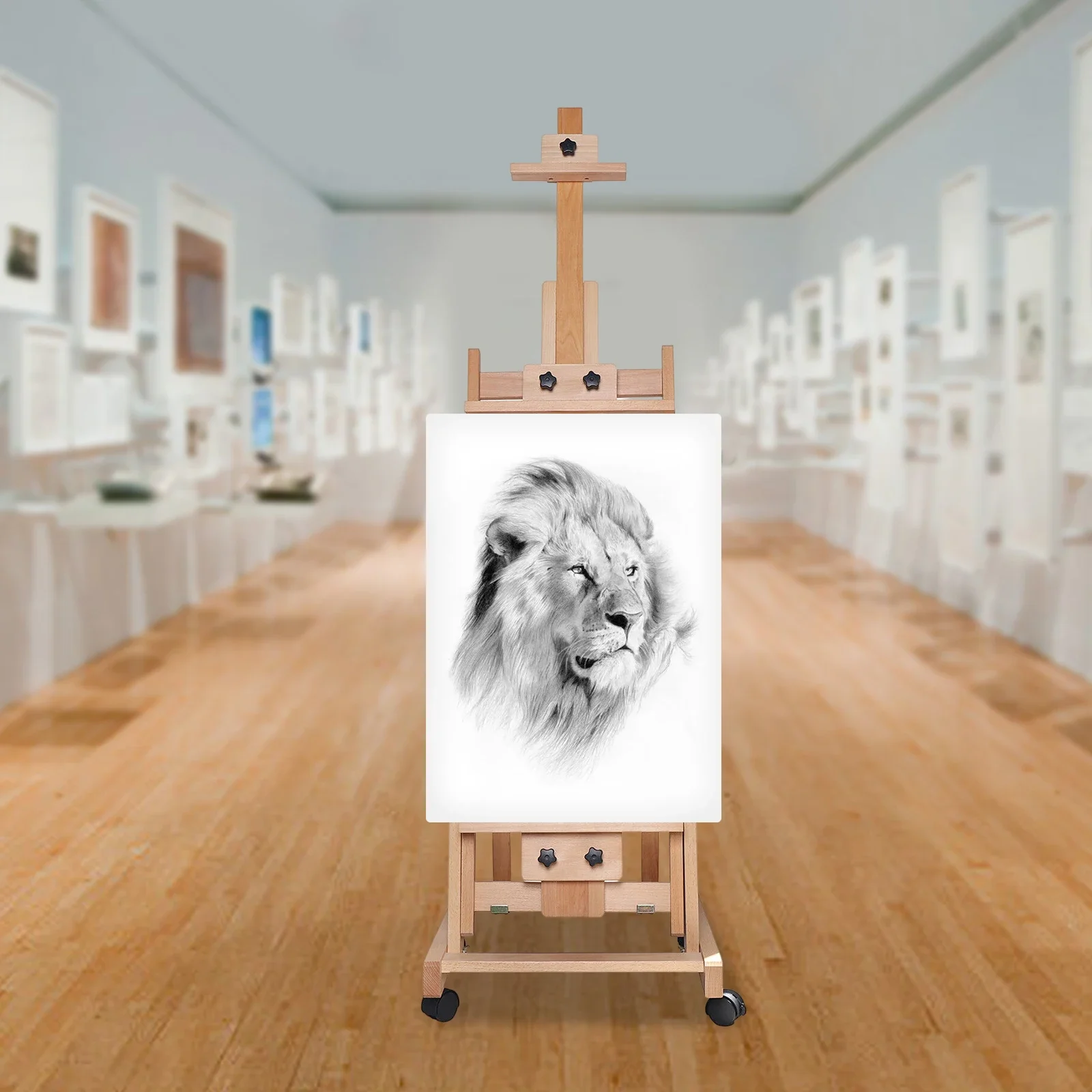 Large Removable H Frame Easel – Red Beech Wood