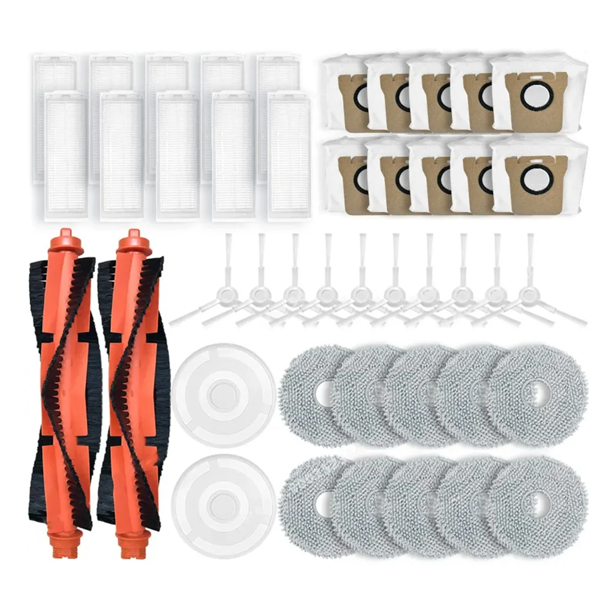 モップクロス交換部品、ダストバッグ、HEPAフィルター、メインサイドブラシ、m30pro用アクセサリー