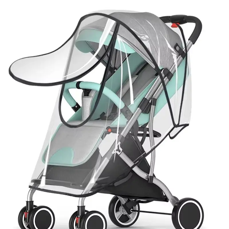 Y50A-Stroller Windscreen Stroller Sun Cover Weather Wind Sun Shield Transparent Breathable Trolley Umbrella Raincoat B