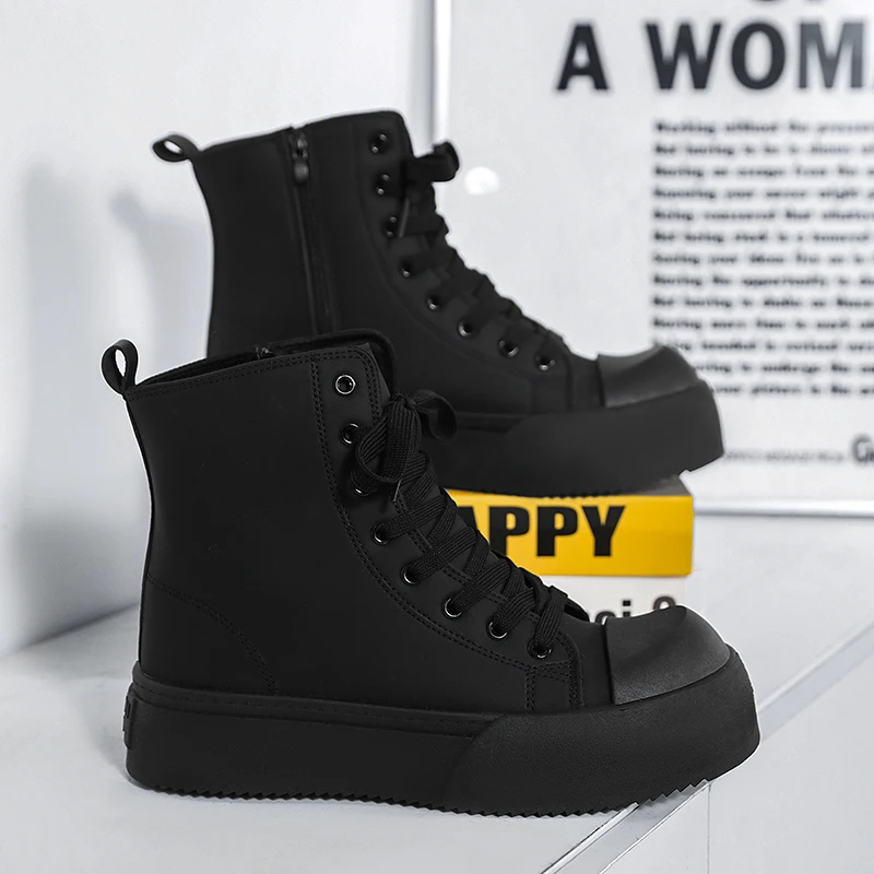 

Men's boots casual four season fashion new high top boots casual boots comfortable versatile thick sole commuting workwear boots