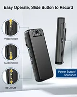 BOBLOV A21 Body Worn Camera 1080P HD 180° Rotatable Lens 8H Recording IR Night Vision Loop Recording