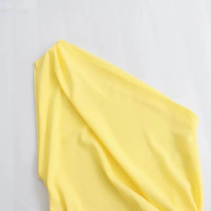 Top Asimétrico de Moda para Mujer, Versátil, Nuevo Modelo de Verano 2025, Corto, Color Sólido, Estilo Casual, Diseño E