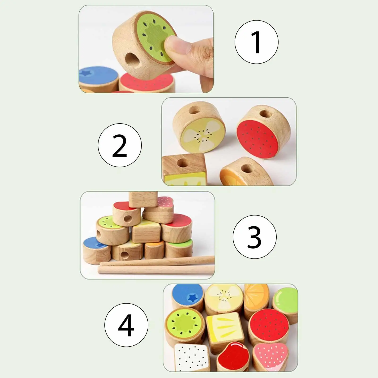 Kit mastery perline di legno Ordinamento regalo Giocattolo didattico Educativo Colore Forma Corrispondenza per bambini Viaggi Compleanno Bambini in età prescolare