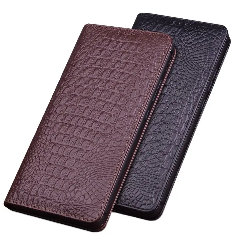 

Hot Sales Luxury Real Cowhide Or Lich Genuine Leather Flip Phone Cases For Oppo Realme 11 Pro Shell Full Cover Pocket Bag Case