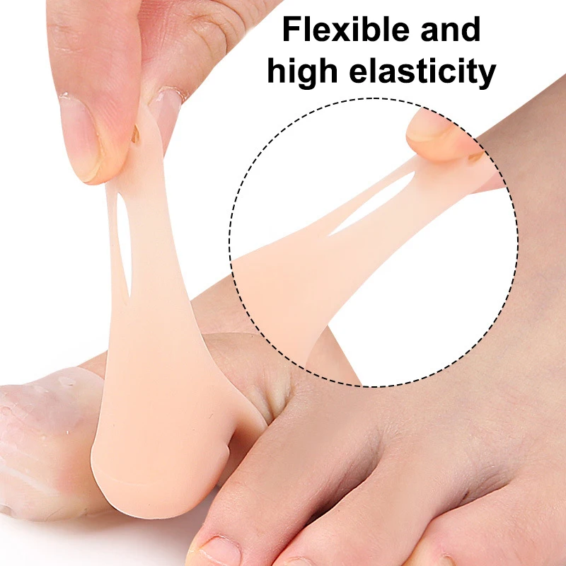 1쌍 실리콘 발가락 보호대 구멍 있는 내구성 보호 커버 엄지 슬리브 물집 통증 완화 발 관리 도구
