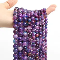 Natural Sugilite Stone Beads Round Loose Spacer Beads Charms Handmade Jewelry Making DIY Bracelet Necklace Accessory 6/8/10mm