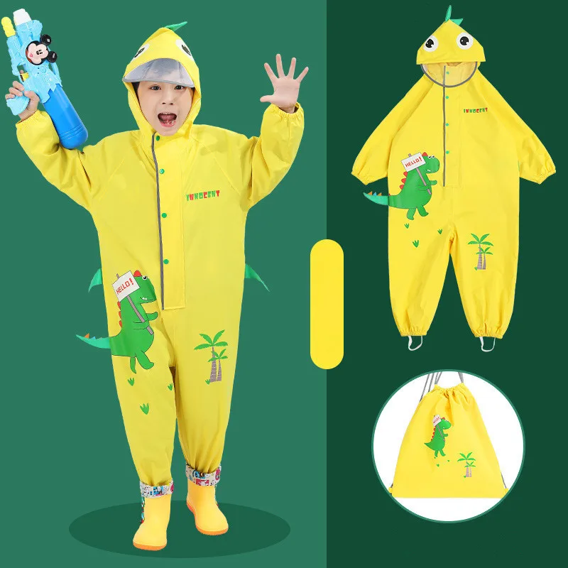 

70-120cm Infant Boys Girls Raincoat For Children Baby Waterproof Rain Coat Jumpsuit 3D Cartoon Kids Poncho Playing Suit