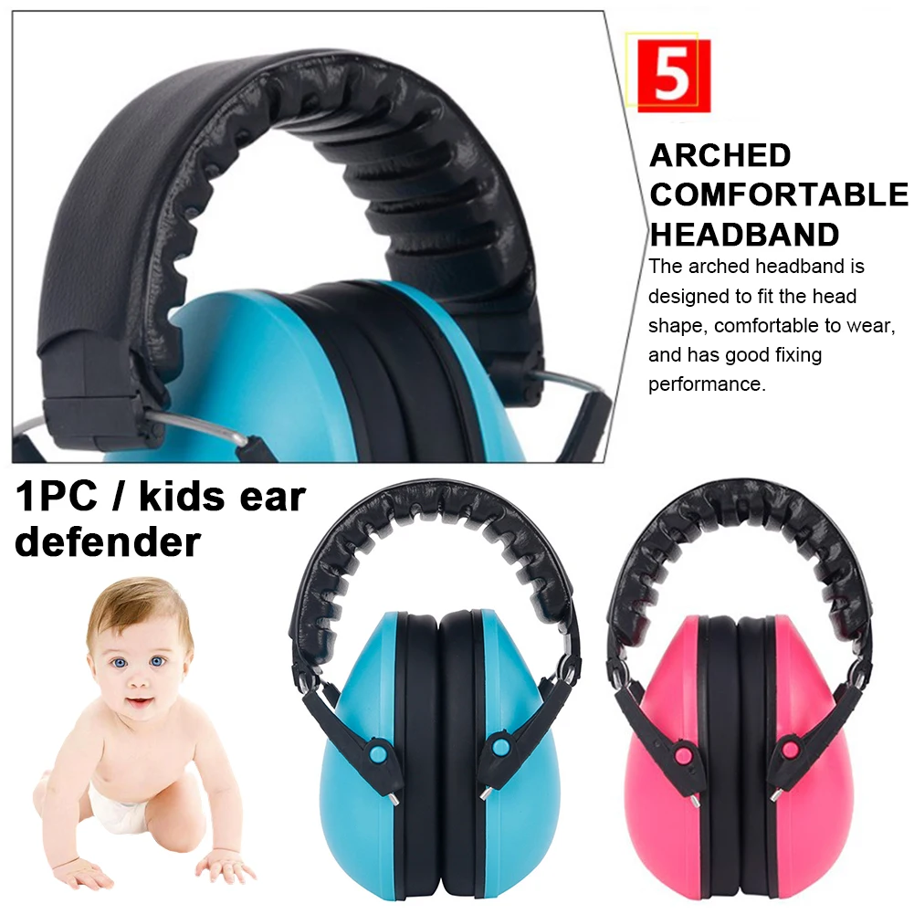 Safety Hearing Protection Soundproof Baby Sleeping Adjustable Children Portable Kids EarMuffs Noise Cancelling Autism