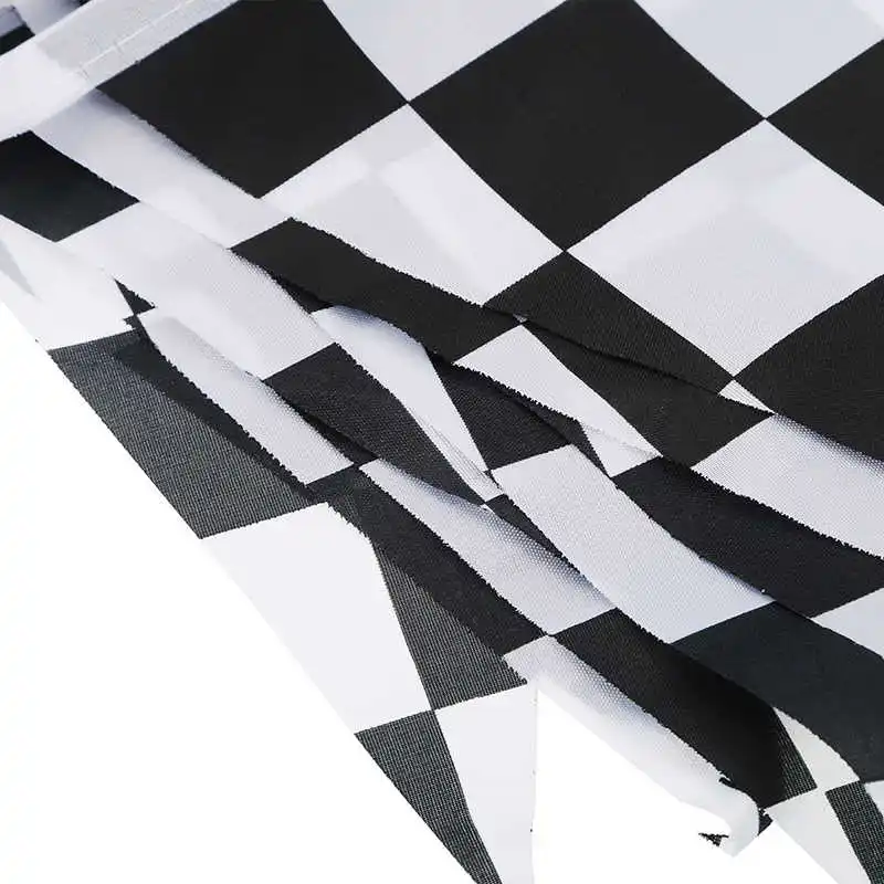 Triangle Checkered Hanging Flag Black and White Chequered Printed 38 Pieces F1 Sports Auto Racing Decorative Flags and Banners view 4