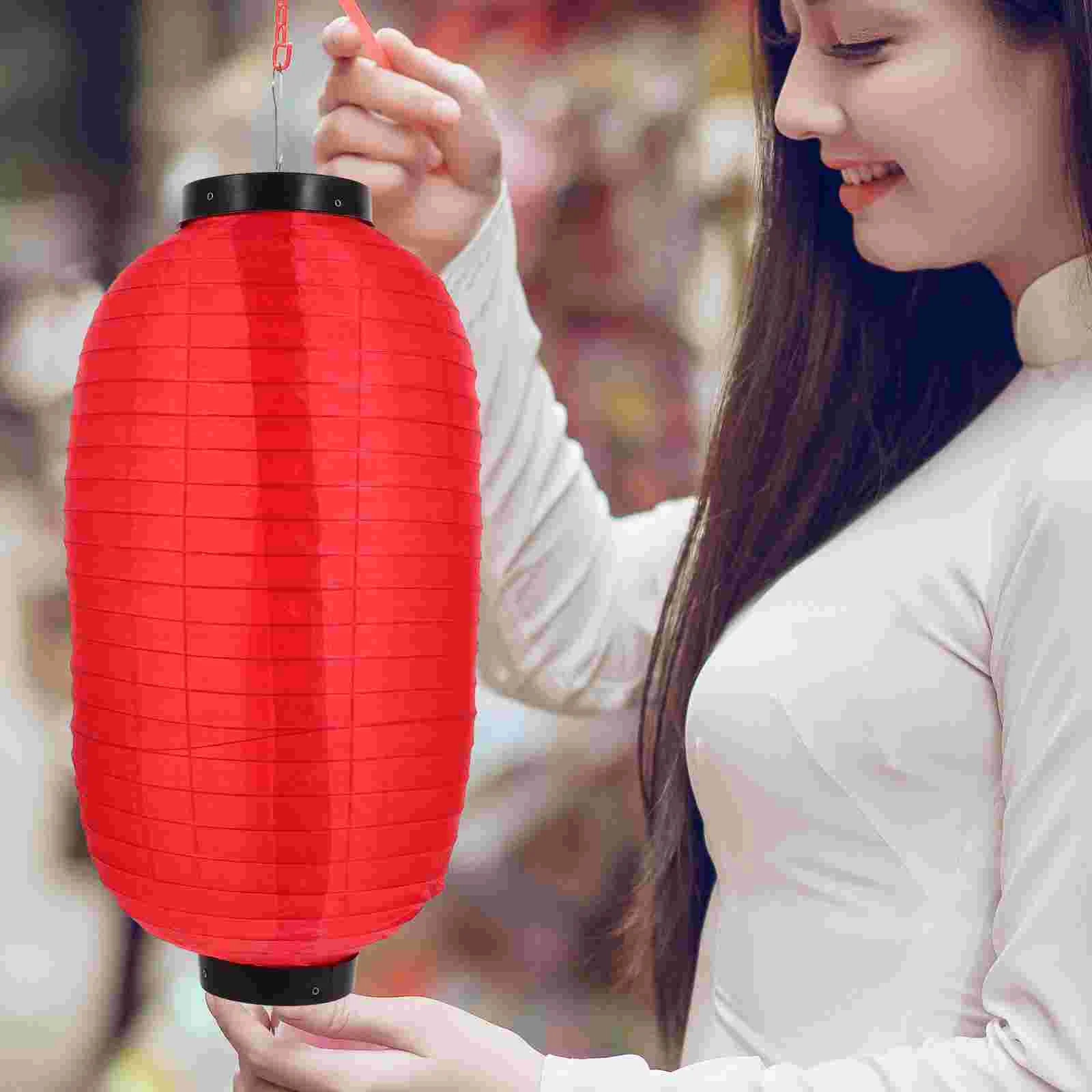 2 Pcs Japanese Silk Lantern Light Decoration Decorations Power Yakitori Vintage Girl Woman