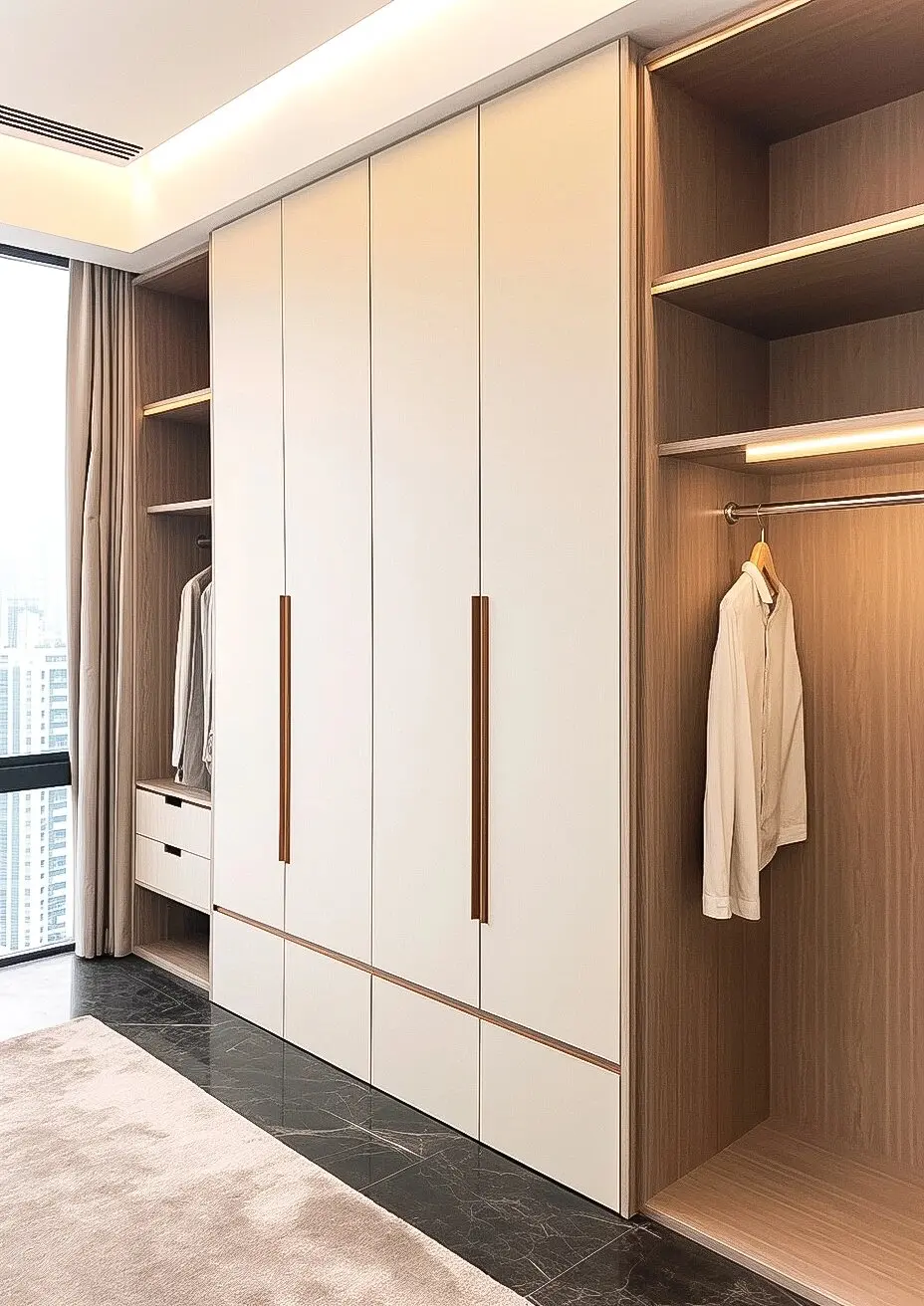 حل تخزين فاخر موفر للمساحة، أرفف قابلة للتعديل، خزانة ملابس مدمجة للأثاث المنزلي لغرفة النوم أو غرفة المعيشة #6