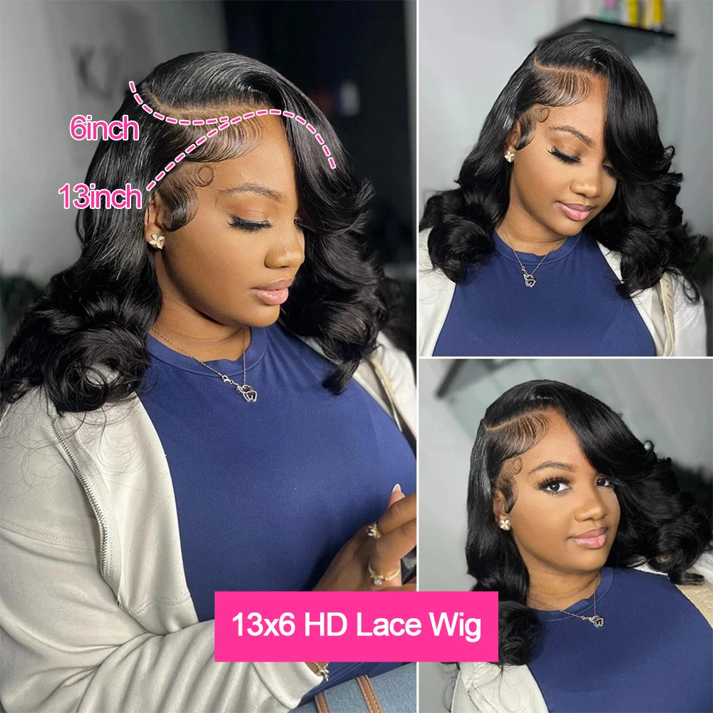 شعر مستعار قصير بوب 13x6 شعر مستعار مموج بدون صمغ شعر بشري جاهز للارتداء شعر مستعار برازيلي 7x5 دانتيل أمامي بدون غراء للنساء مقطوف مسبقًا