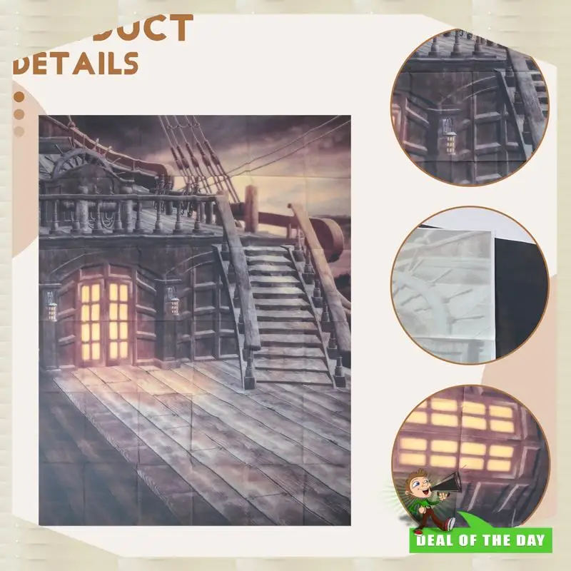 تسليم 24 ساعة 5X7ft الفينيل استوديو التصوير خلفية الرجعية القراصنة السفينة صورة خلفية