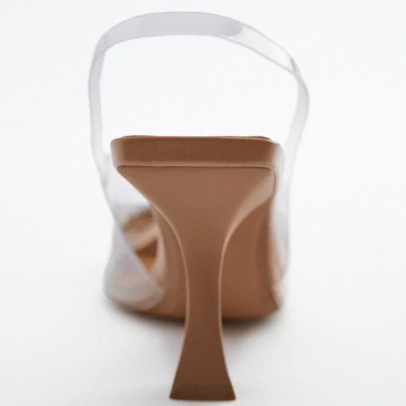 Pointed Women Shoes for Work Party High Heels Summer 2024 Ladies Sandals Shallow Sexy Transparent Female Crystale Stiletto