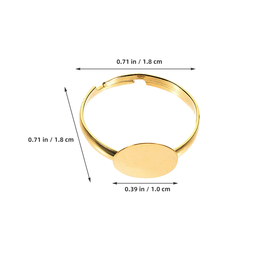 50 قطعة النتائج حلقة قابل للتعديل 10 مللي متر قاعدة مسطحة الفراغات Diy بها بنفسك صنع المجوهرات حجر البطانة الايبوكسي الحرفية خواتم الزفاف شخصية