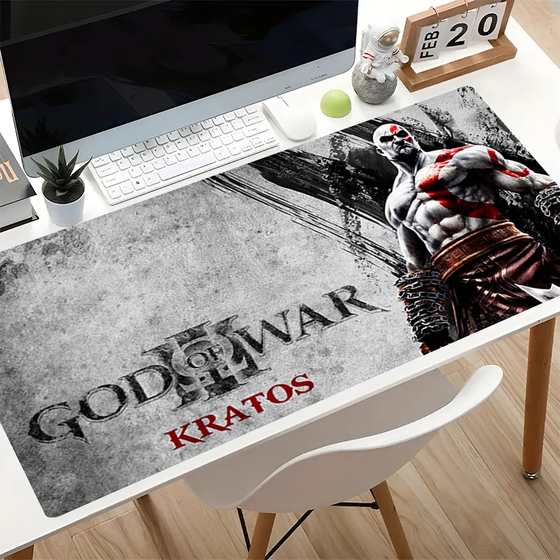 Popular Gaming Mouse Pad God Of War Big Size Laptop Desk Mat Cool Carpet Non-Slip Keyboard Pad Game Extended Mousepad Easy Clean