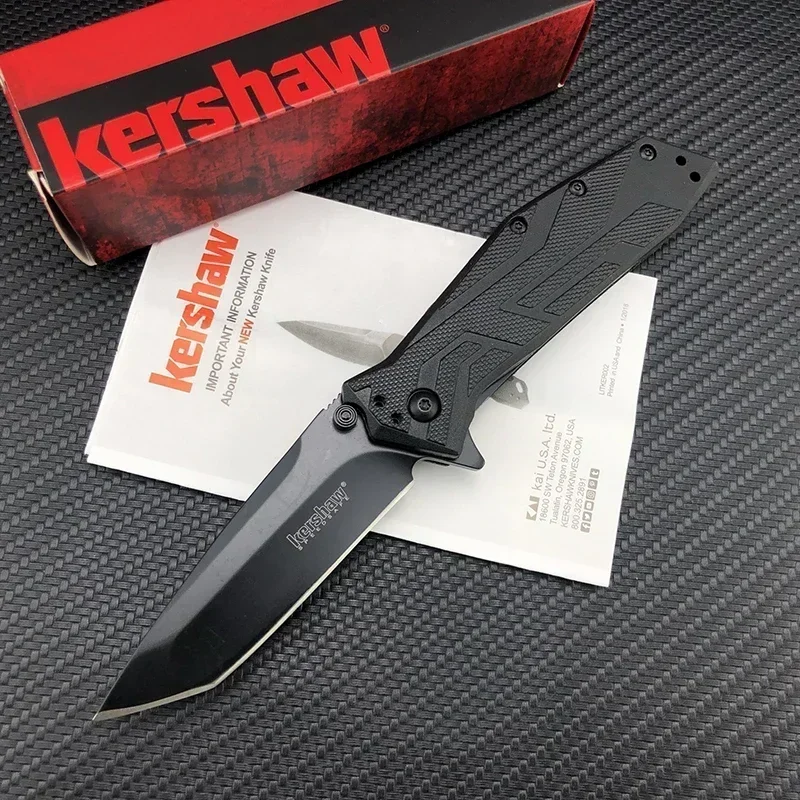 KS 1990 Brawler Folding Knife Camping Hunter Tool 8Cr13Mov Blade Nylon Fiber Handle Defense Utility EDC Tactical Pocket Knife