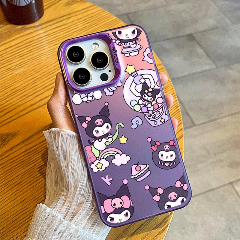 Sanrio Kuromi Kawaii Cool Full phone Case For iPhone 15 Pro Max 14 Plus 13 12 11 X Xs cute cartoon Full shockproof Cover Shell